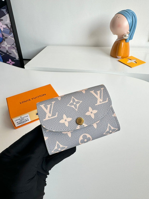 LV 24 Rosalie Coin Purse Trianon Gray Canvas GHW 221287
