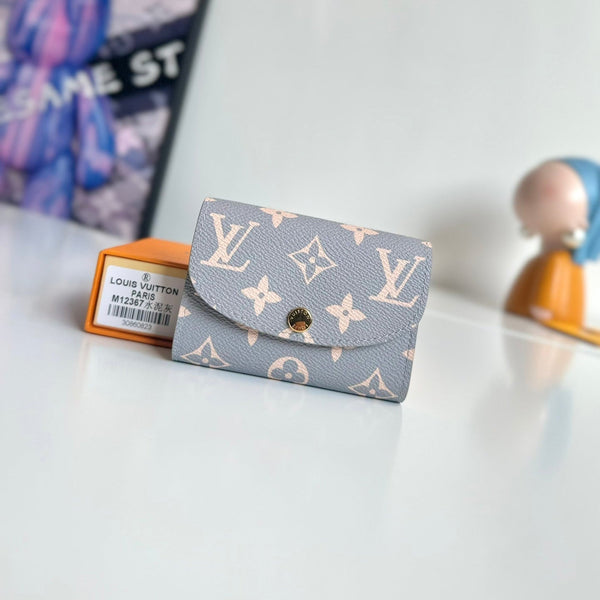 LV 24 Rosalie Coin Purse Trianon Gray Canvas GHW 221287