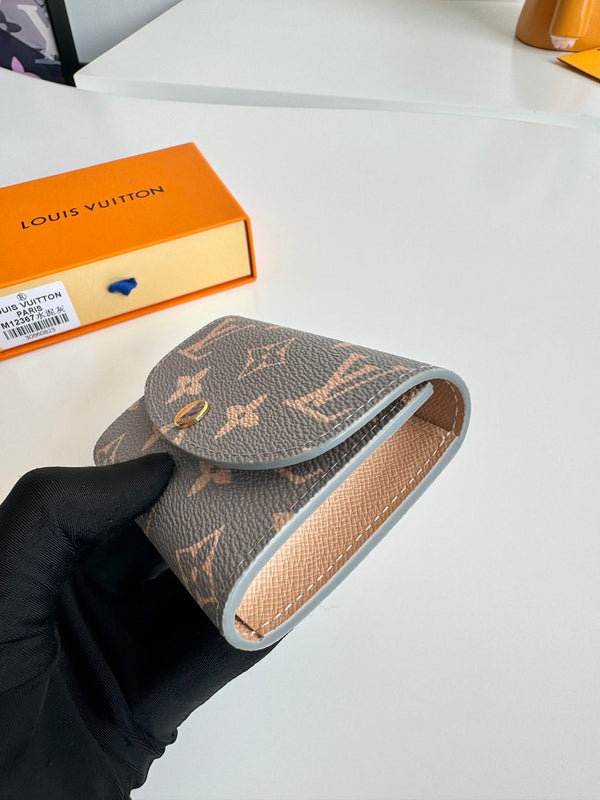 LV 24 Rosalie Coin Purse Trianon Gray Canvas GHW 221287