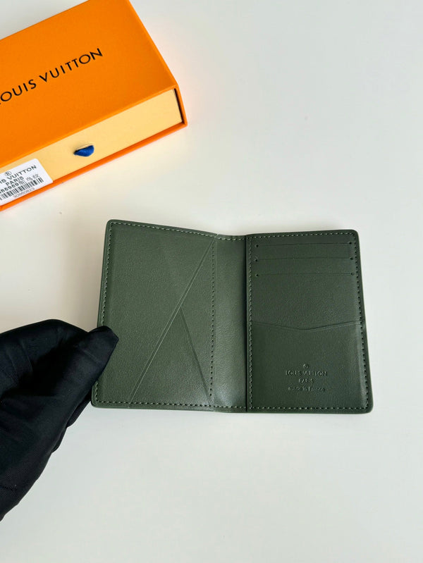 LV Pocket Organizer Green Ostrich Pattern 221310