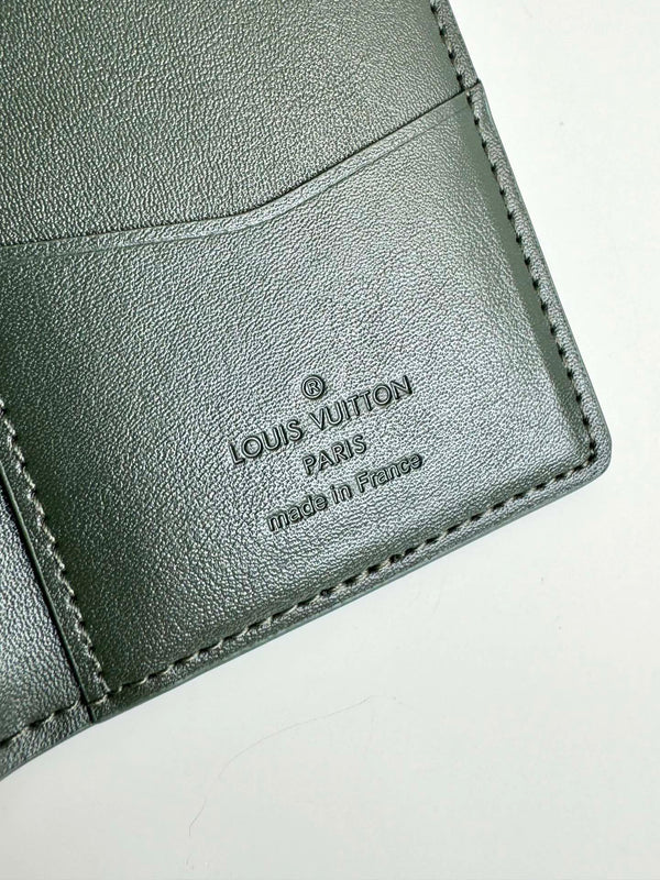 LV Pocket Organizer Green Ostrich Pattern 221310
