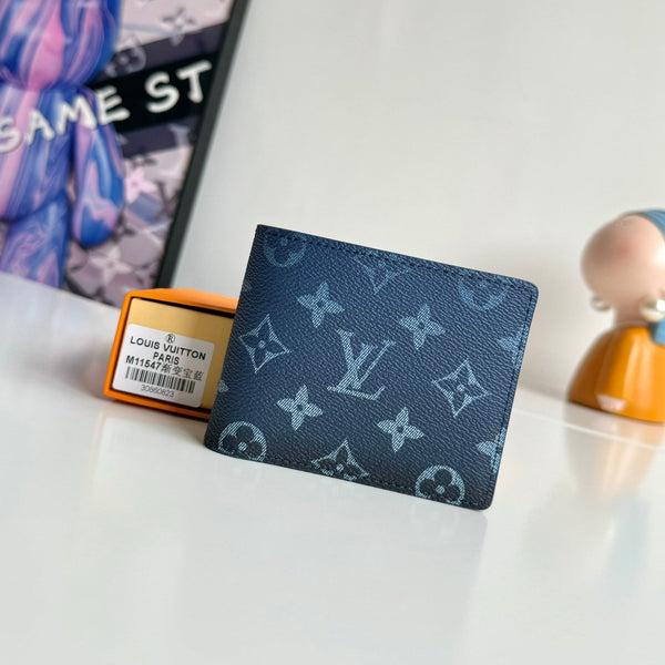 Portafoglio multiplo LV in tela sfumata monogramma blu navy 221313