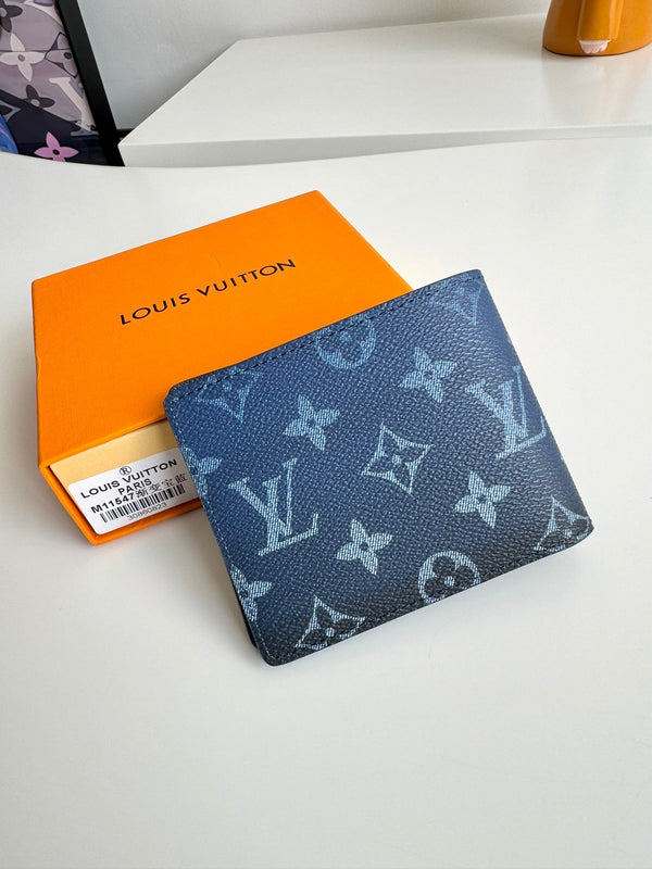 Portafoglio multiplo LV in tela sfumata monogramma blu navy 221313