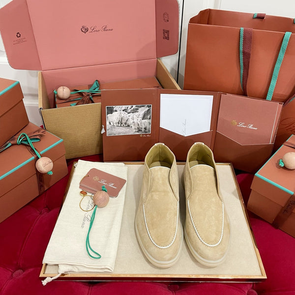 LP Open Walk Ankle Boot In Beige Mix White Suede  978052