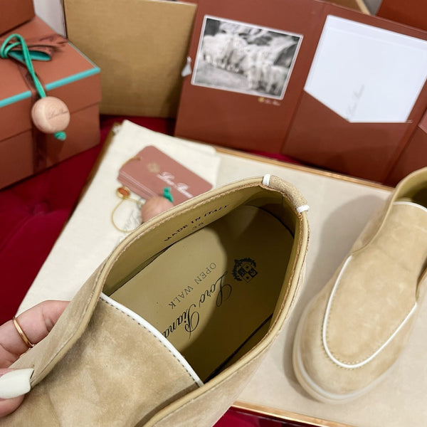 LP Open Walk Ankle Boot In Beige Mix White Suede  978052