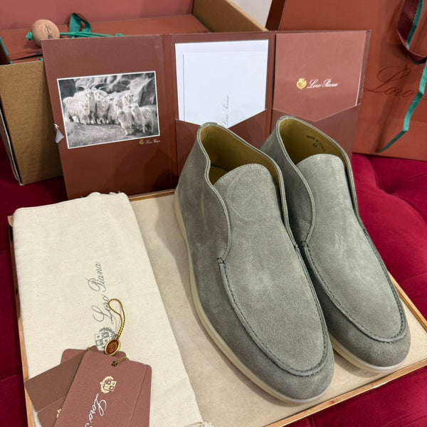 LP Open Walk Ankle Boot In Grey Green Suede  978062