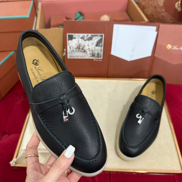LP 25C Summer Charms Walk Loafer Black Calfskin 212600