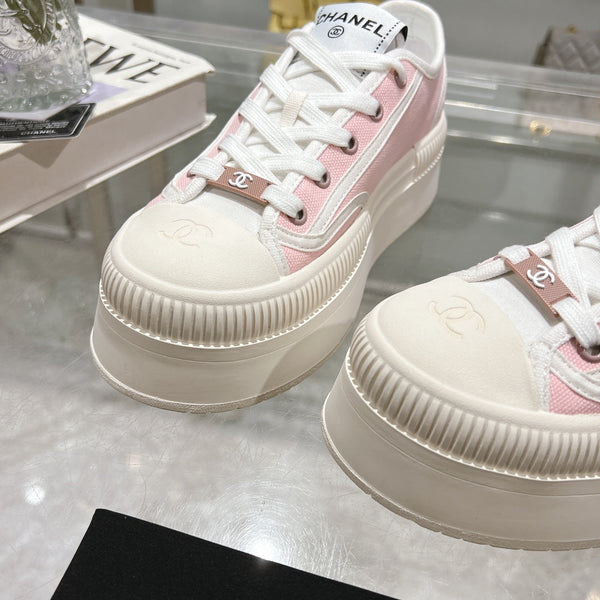 CC Sneaker Light Pink Fabric And Lambskin