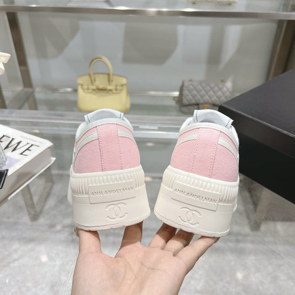CC Sneaker Light Pink Fabric And Lambskin