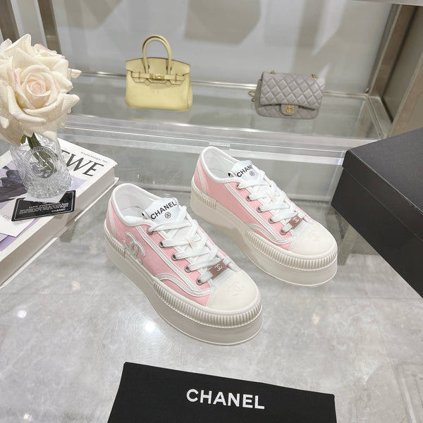 CC Sneaker Light Pink Fabric And Lambskin