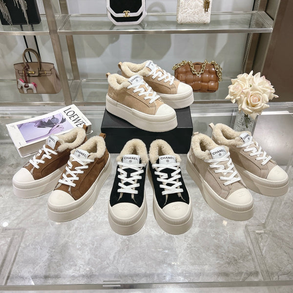 CC Sneaker Black Suede Wool Lining