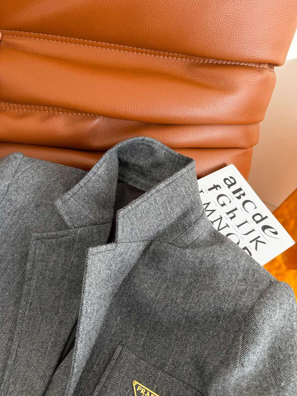 Prada 25 Suit Jacket Gray Wool