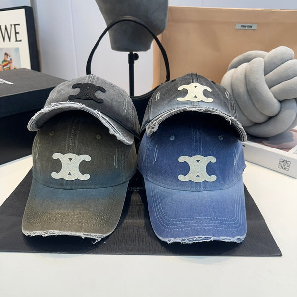 Celin Cap Green Gray Denim Fabric 210460