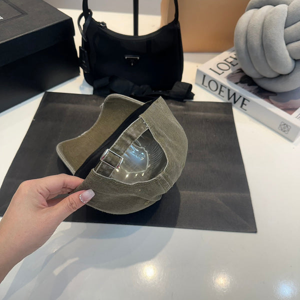 Celin Cap Green Gray Denim Fabric 210460