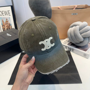 Celin Cap Green Gray Denim Fabric 210460