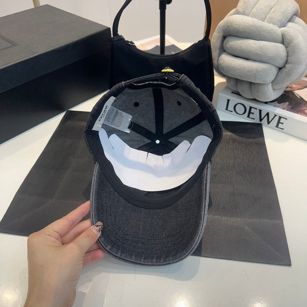 Celin Cap Smoke Black Denim Fabric 210380