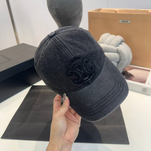 Celin Cap Smoke Black Denim Fabric 210380