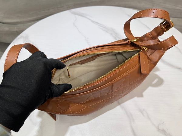 CD Hobo Bag 23 With Chain Brown Calfskin