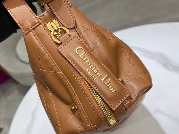 CD Hobo Bag 23 With Chain Brown Calfskin