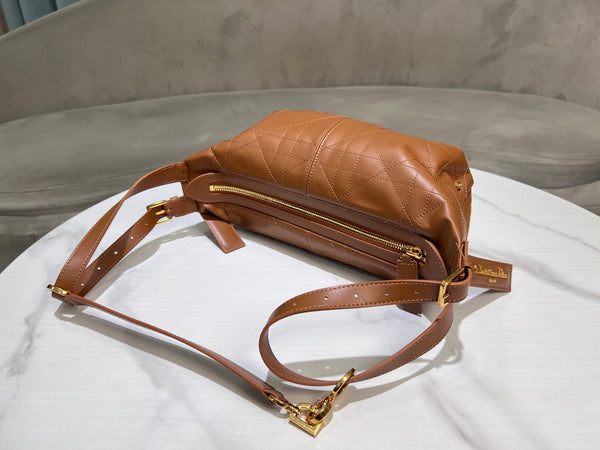 CD Hobo Bag 23 With Chain Brown Calfskin