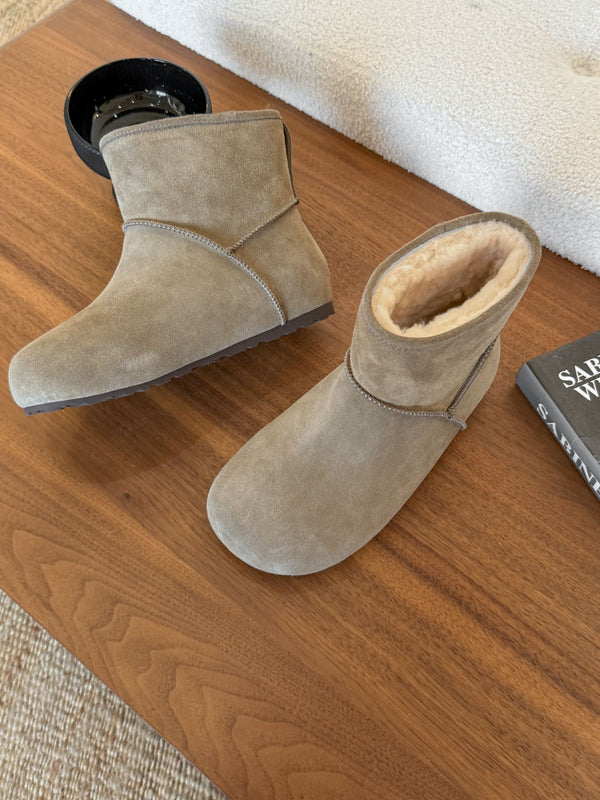 UGG Classic Femme Mini Boots Stone Clay Wool Suede 517909