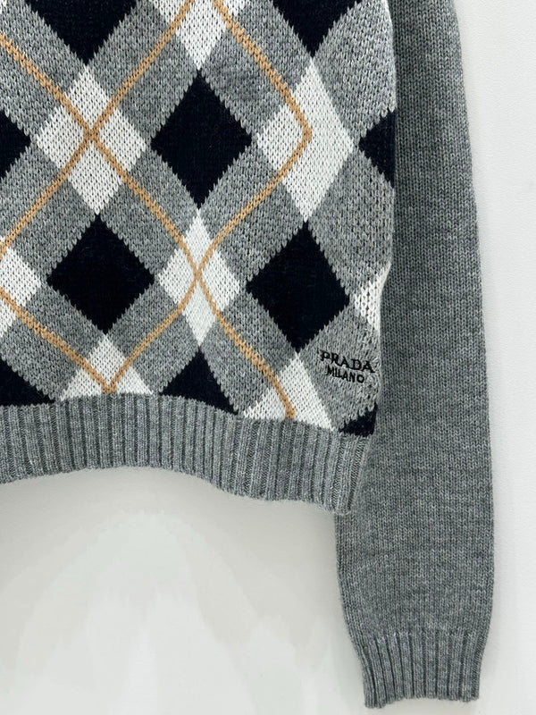 Prada 25 Crop Top Sweater Multicolor Wool 293872