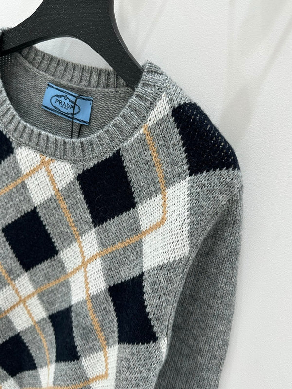 Prada 25 Crop Top Sweater Multicolor Wool 293872