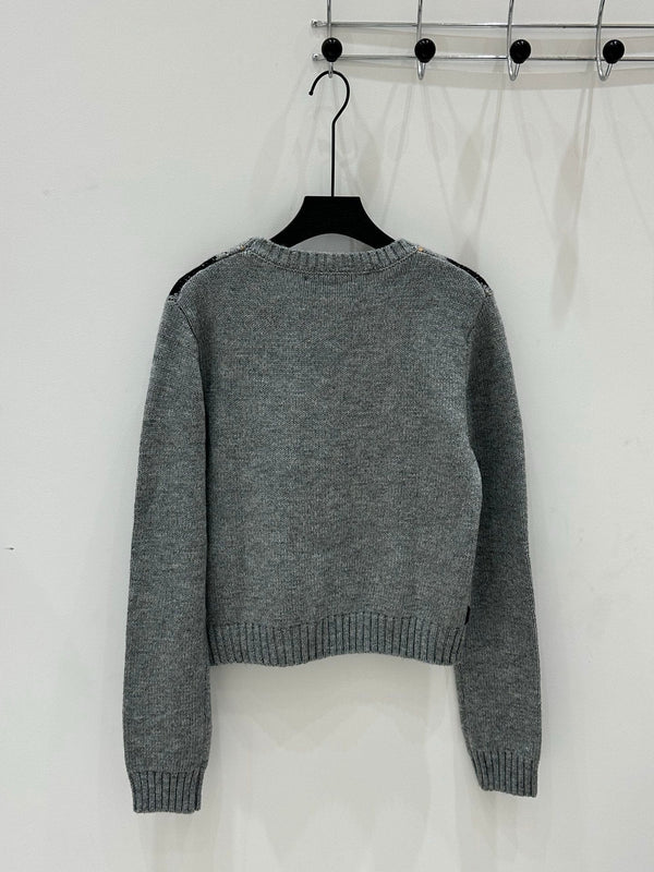 Prada 25 Crop Top Sweater Multicolor Wool 293872