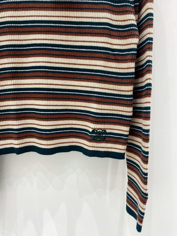 Celine 25 Brown Striped Sweater 294016