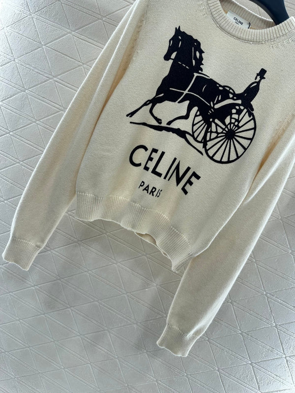 Celine 25 Horse Knit Sweater Wool 294034