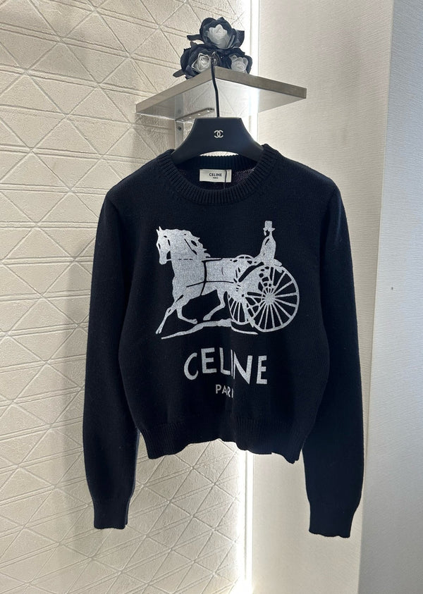 Celine 25 Horse Knit Sweater Wool 294034