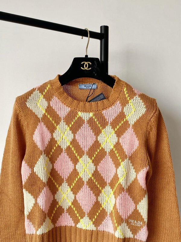 Prada 25 Crop Top Sweater Multicolor Wool 293872