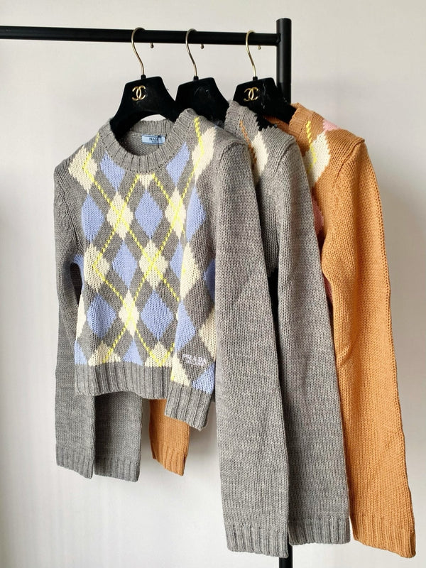 Prada 25 Crop Top Sweater Multicolor Wool 293872