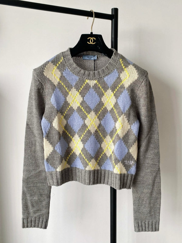 Prada 25 Crop Top Sweater Multicolor Wool 293872