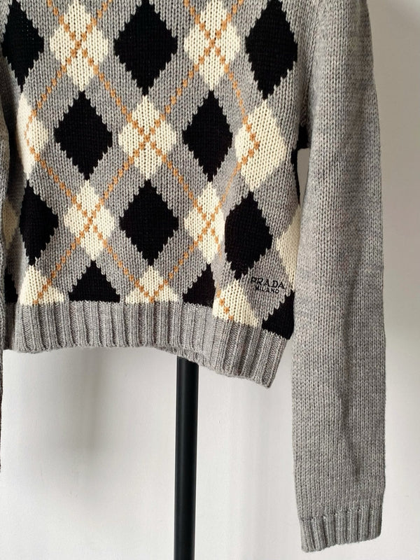 Prada 25 Crop Top Sweater Multicolor Wool 293872