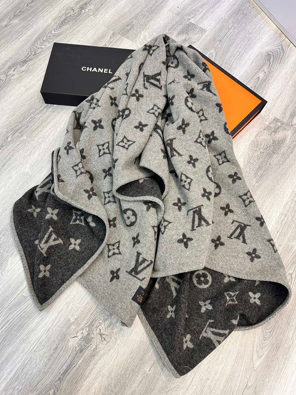 LV Neo Monogram Black White Wool Cashmere