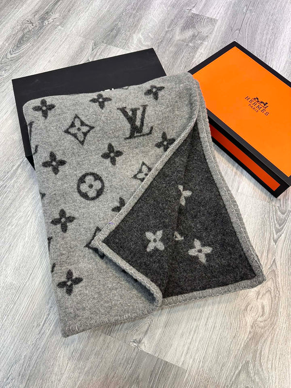 LV Neo Monogram Black White Wool Cashmere