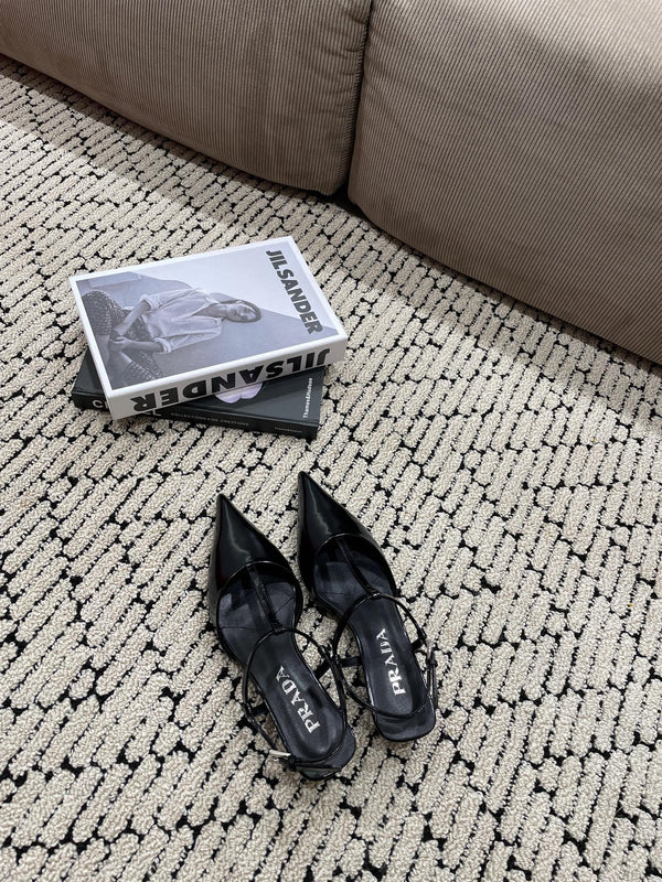 PRA PATENT LEATHER SLINGBACK PUMPS BLACK