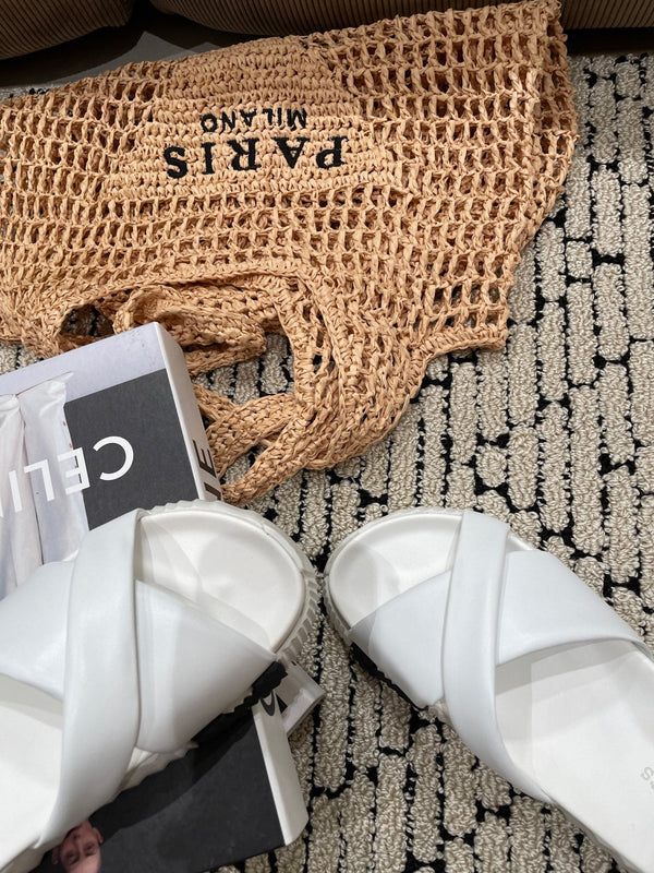 SANDALO INFRA IN PELLE DI VITELLO BIANCA