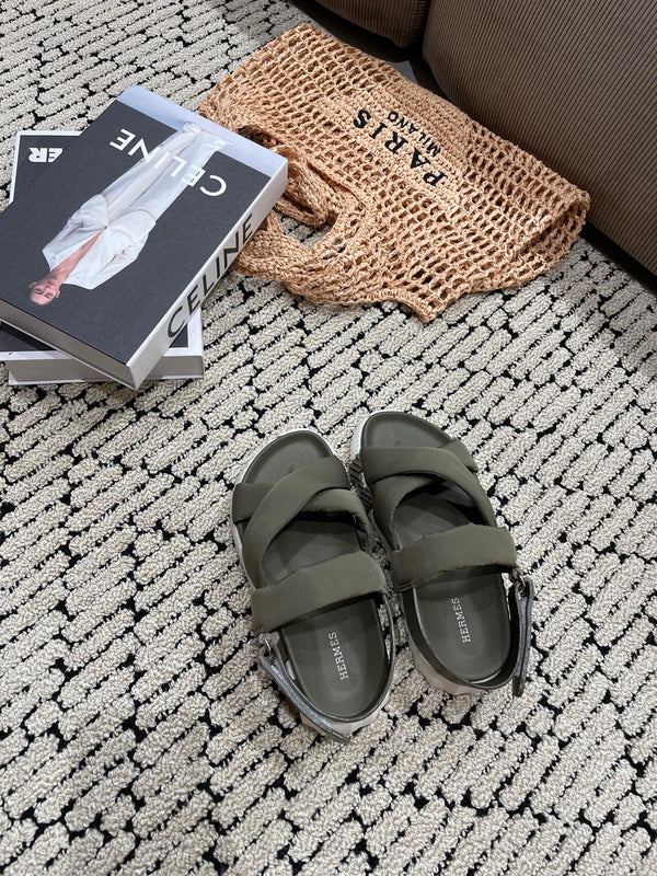 SANDALO ELETTRICO OMBRA IN PELLE DI VITELLO