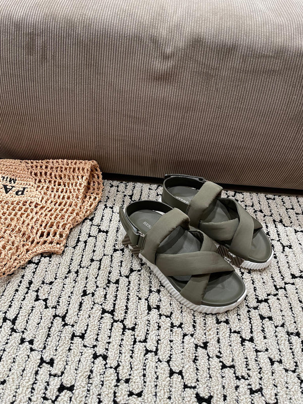 SANDALO ELETTRICO OMBRA IN PELLE DI VITELLO