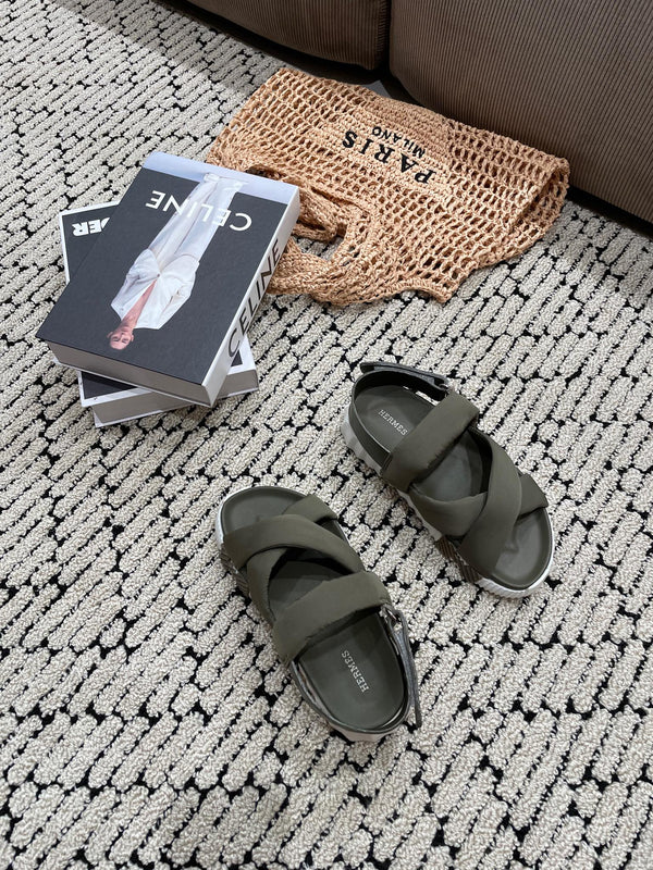 SANDALO ELETTRICO OMBRA IN PELLE DI VITELLO