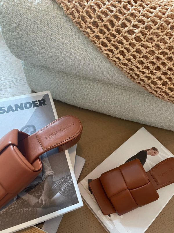 patch mule 35 brown lambskin