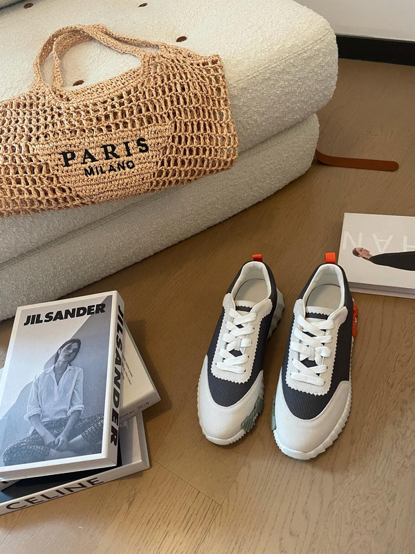 HM Bouncing 35 Sneakers Black Canvas White Suede Goatskin H Seafoam Orange