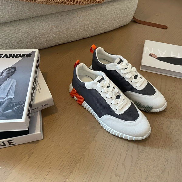 HM Bouncing 35 Sneakers Black Canvas White Suede Goatskin H Seafoam Orange