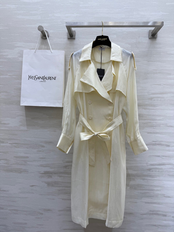 Giacca a vento YSL 25 in tencel color crema