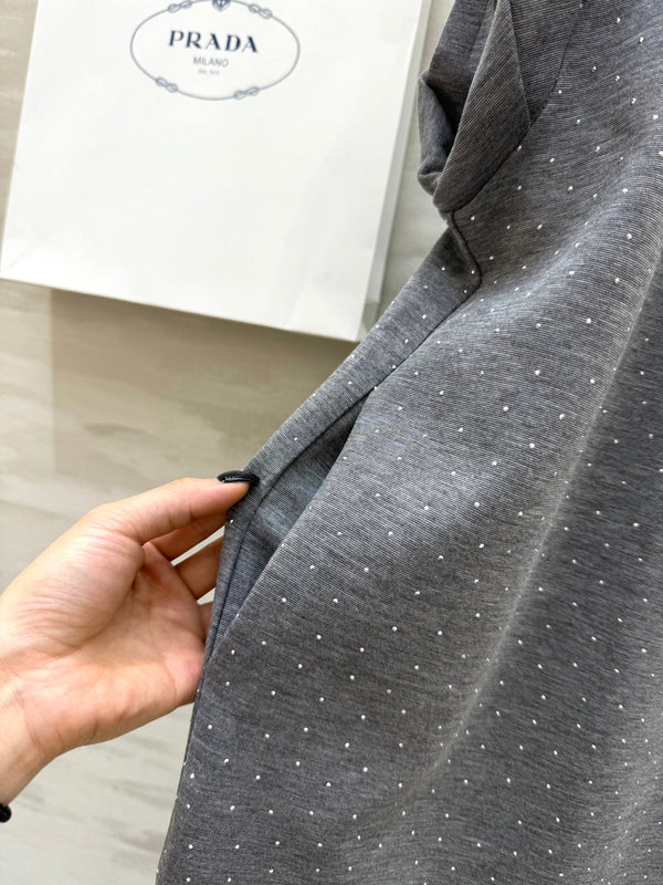 Prada 25 Diamond Dress Gray Cotton