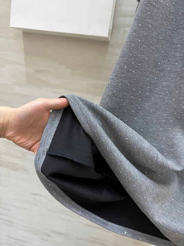 Prada 25 Diamond Dress Gray Cotton