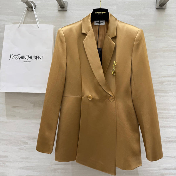 Giacca da abito YSL 25 in triacetato oro metallizzato