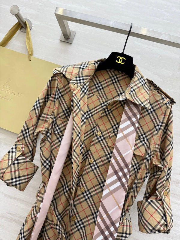 Bur 25 Plaid Cotton Shirt Dress